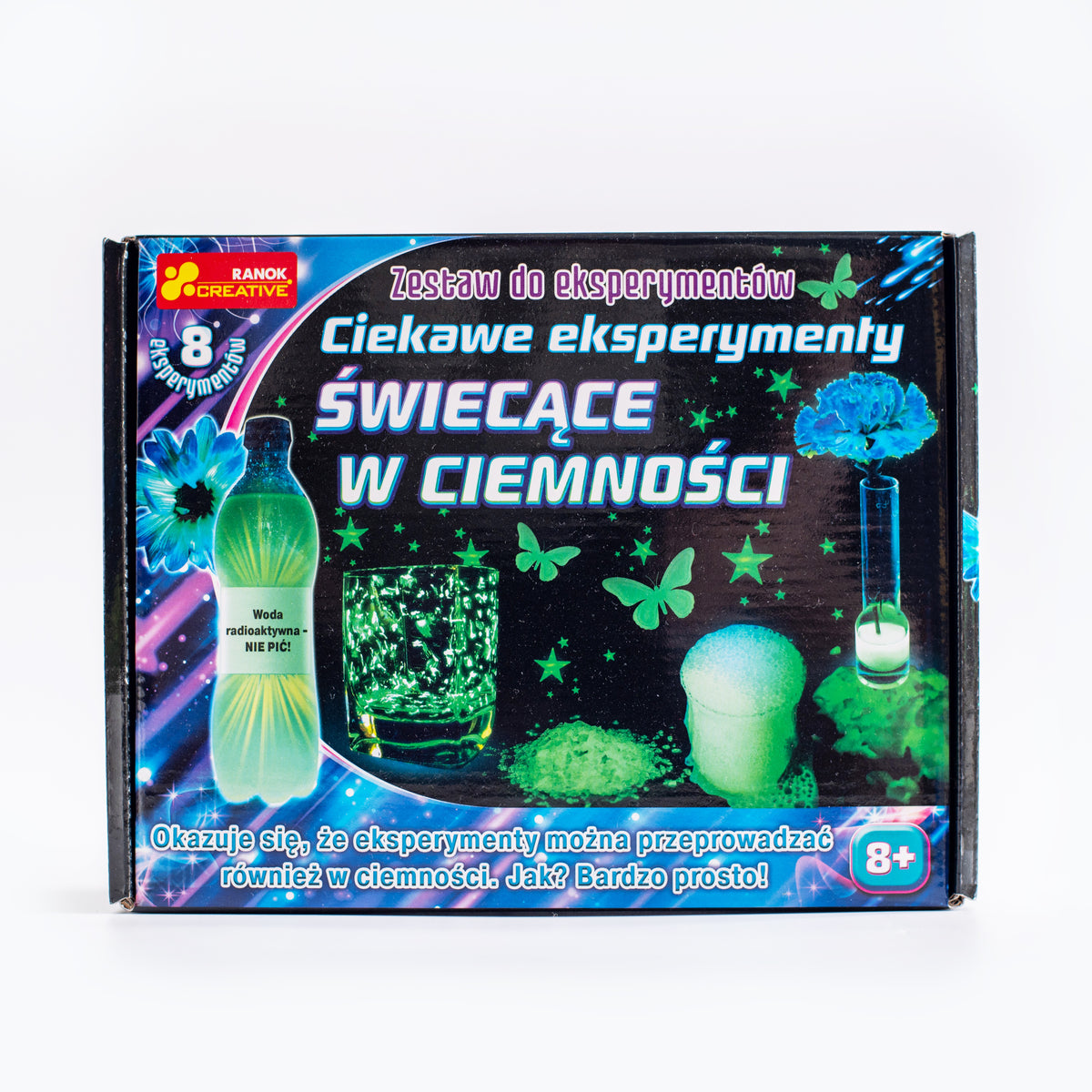 Eksperymenty świecące w ciemności — opakowanie zestawu